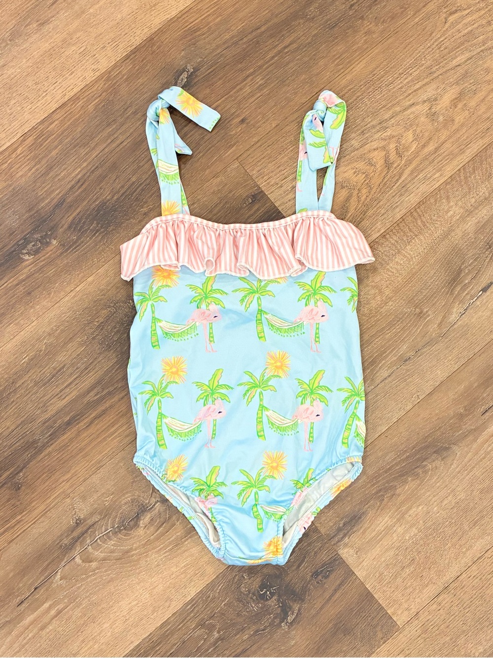 J Bailey Tropical One Piece Swimsuit Modest Beach Vacation Flamingo 7 Girl